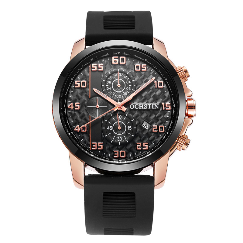

OCHSTIN GQ080 Bussiness Style Мужские наручные часы Силиконовый Стандарты Аналоговые спортивные кварцевые часы