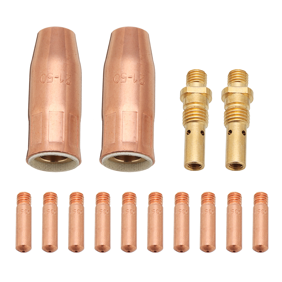

14Pcs MIG Welding Torch Gun 0.035 Inch Contact Tip Gas Diffuser Gas Nozzle for Lincoln 100L Tweco