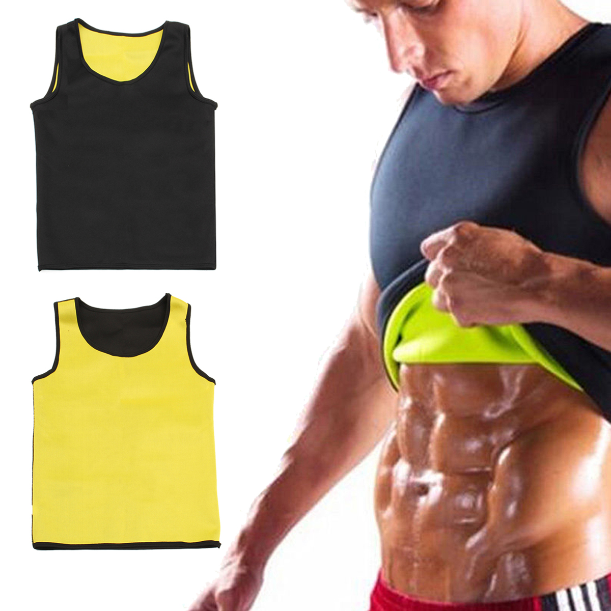 

Sweat Сауна Body Shaper Men Vest Thermo Неопреновый тренажер для похудения Талия Ремень Спортивный костюм