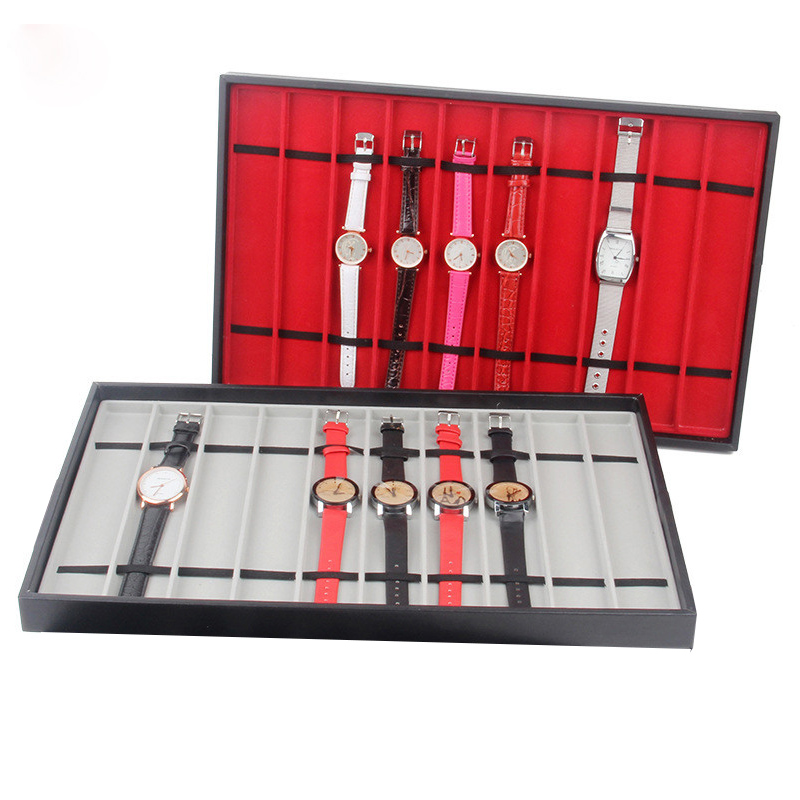 

10 слотов Красный / Серый Часы Дисплей Ювелирные изделия с ожерельем из браслета для лотков Дисплей Стенд