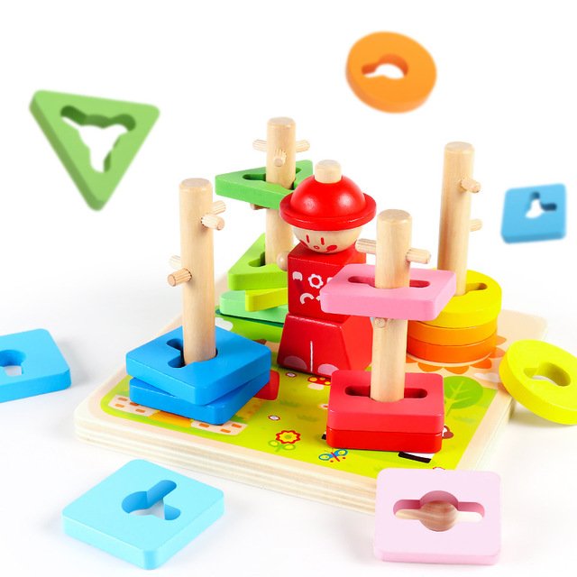 

Детская геометрическая форма соответствия когнитивных игрушек Монтессори дошкольного образования интеллектуальный ребенок четыре набо