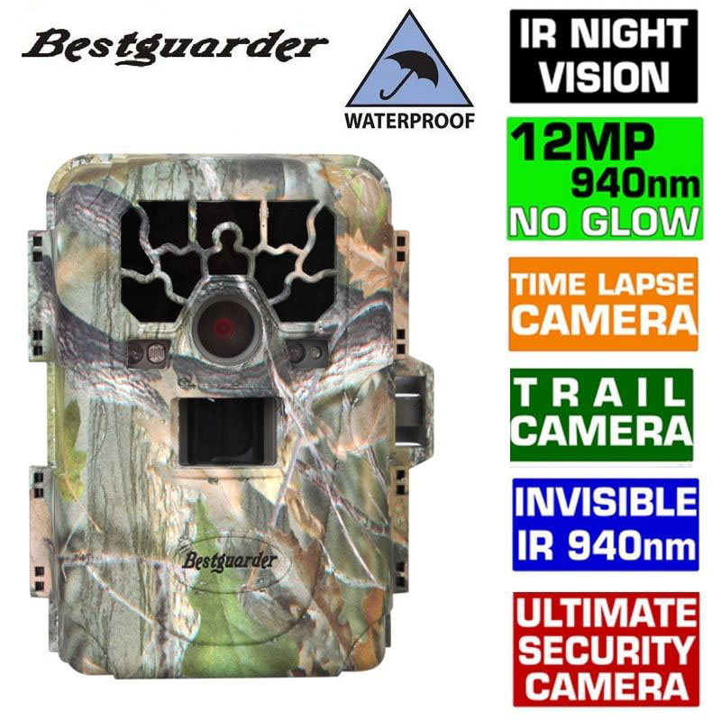 

BESTGUARDER 12MP Infrared Hunting Camera Night Vision 0.6-0.8S Trigger 36 IR LEDs IR Scouting Trail