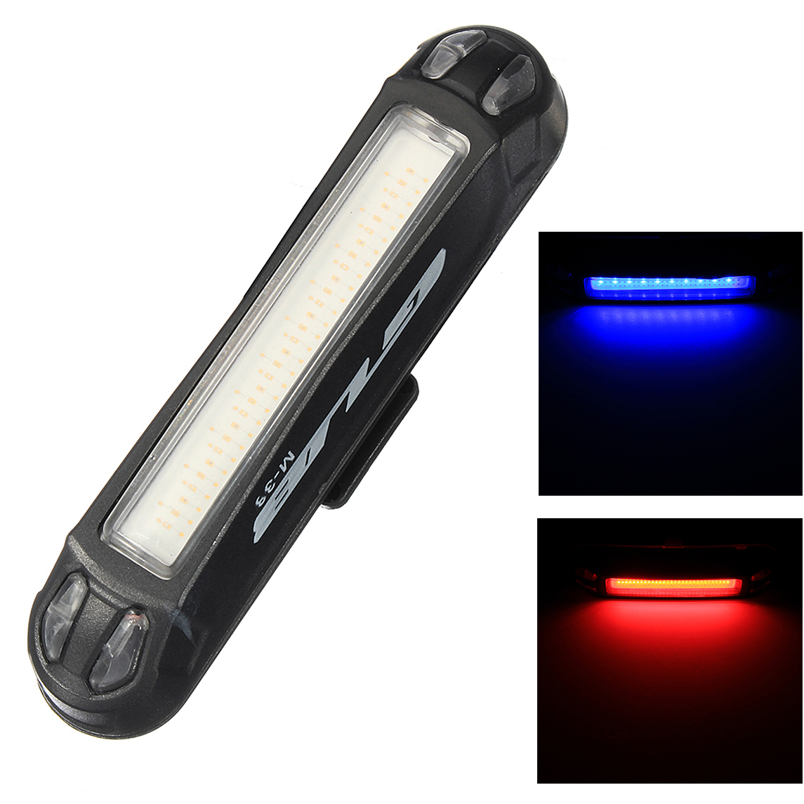 

GUB M-39 100LM Waterproof USB Rechargeable Bicycle Dual Color Red/Blue LED Lights 6 Modes Safety Warning Light