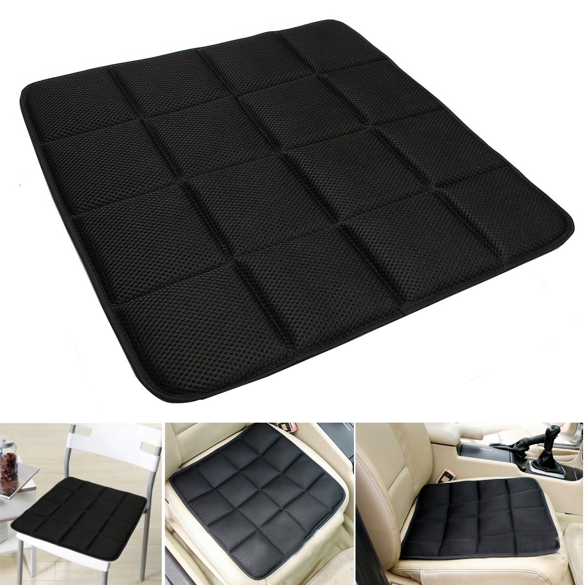 

Bamboo Charcoal Breathable Seat Cushion Cover Pad Mat For Car Office Chair Black