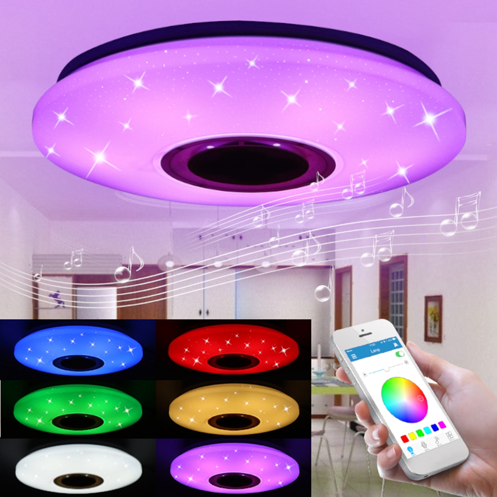 

48W 102 LED RGBW Потолок Starlight Лампа Музыкальный свет Bluetooth Parlor Bedroom APP Control AC85-265V