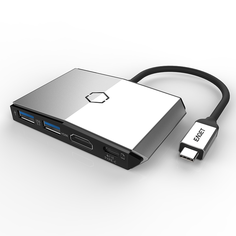 

EAGET CH36 Высокоскоростной Type-c to USB3.0 HD SD TF Card Reader Type-C Многофункциональный концентратор для ПК Mac