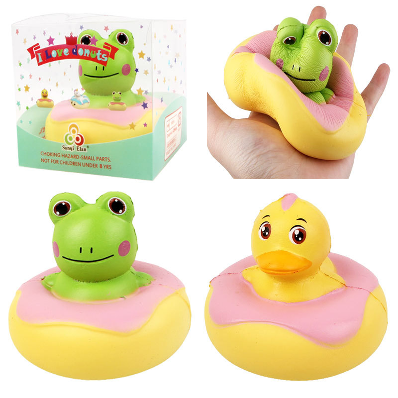 

Sanqi Elan Frog Duck Squishy 10 * 10 * 9CM Лицензионный медленный рост с подарком коллекции упаковки Soft Игрушка