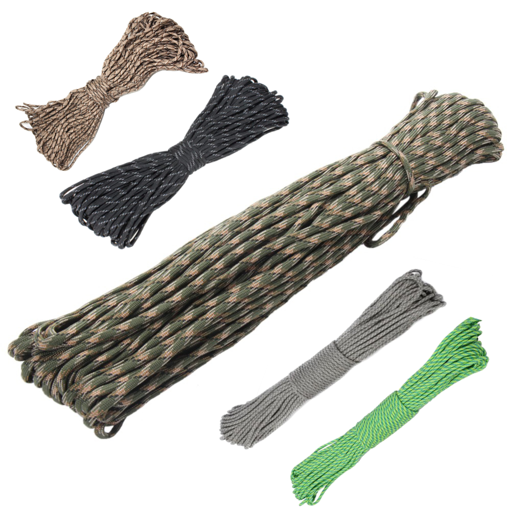 

IPRee® 100FT 550lb Mix-color Nylon Parachute Cord String Rope Outdoor Camping Hiking Tools