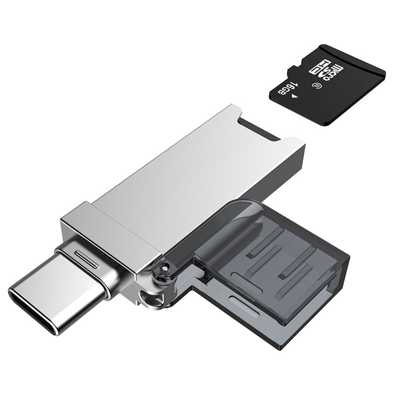 

DM CR006 2-in-1 Type-C USB TF Card Reader for Phones Tablets Laptops