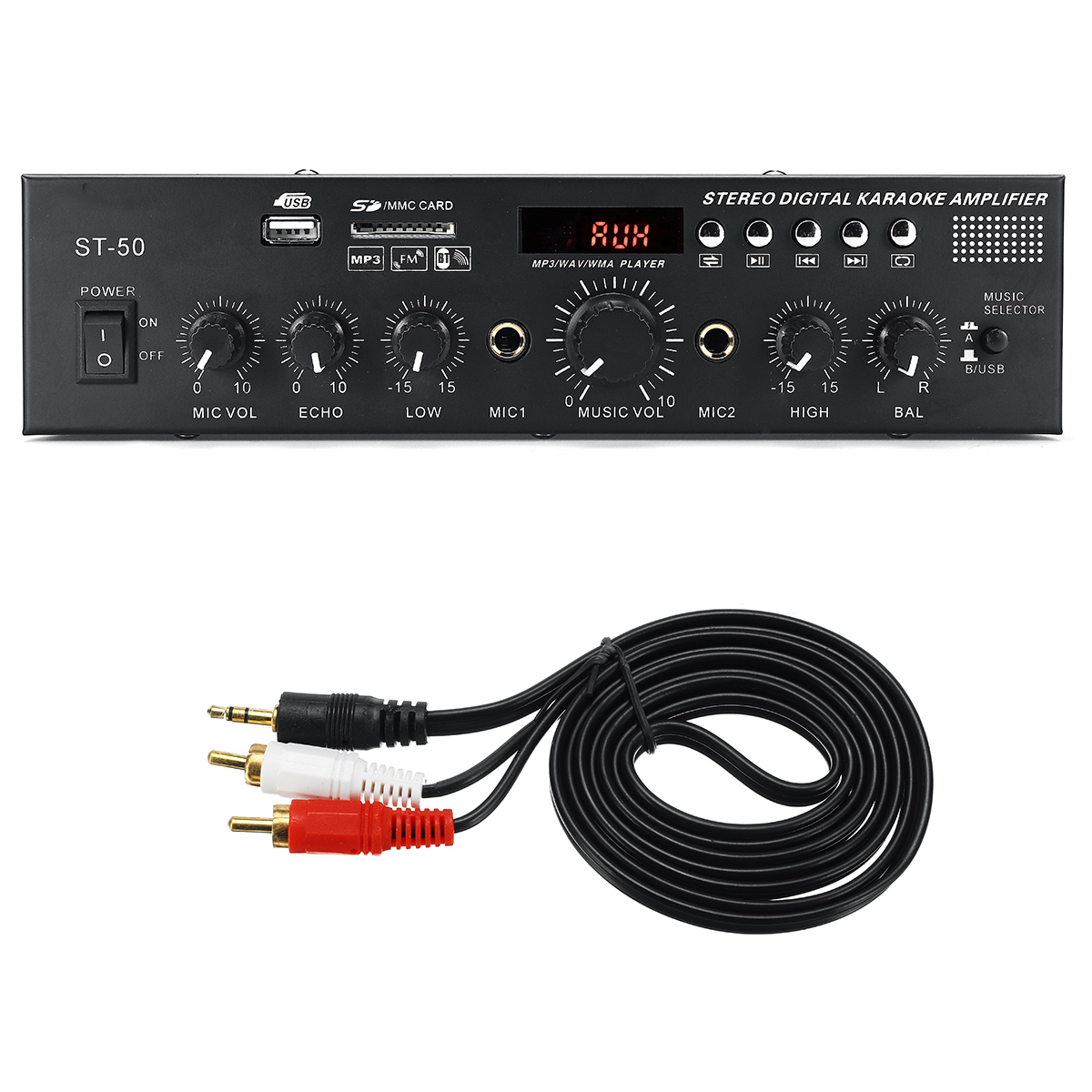 

ST-50 2x400W HIFI bluetooth Amplifier Support USB Memory Card Microphone FM