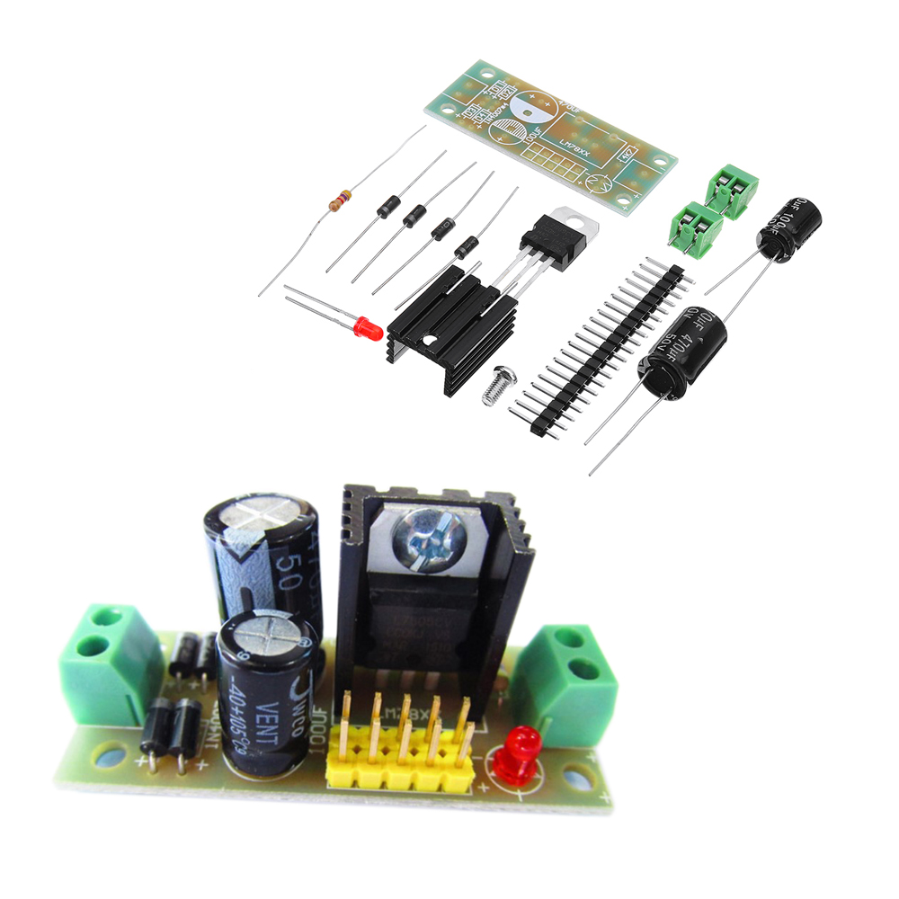 

5pcs DIY LM7806/LM7809/LM7815 Three Terminal Regulator Module 5V Voltage Regulator Module Kit