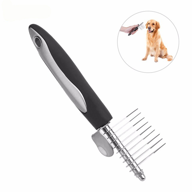 

Противоскользящая ручка для ухода за домашними животными Щетка Durable Pet Dematting Comb Практическая стальная рама для домашних животных Щетка