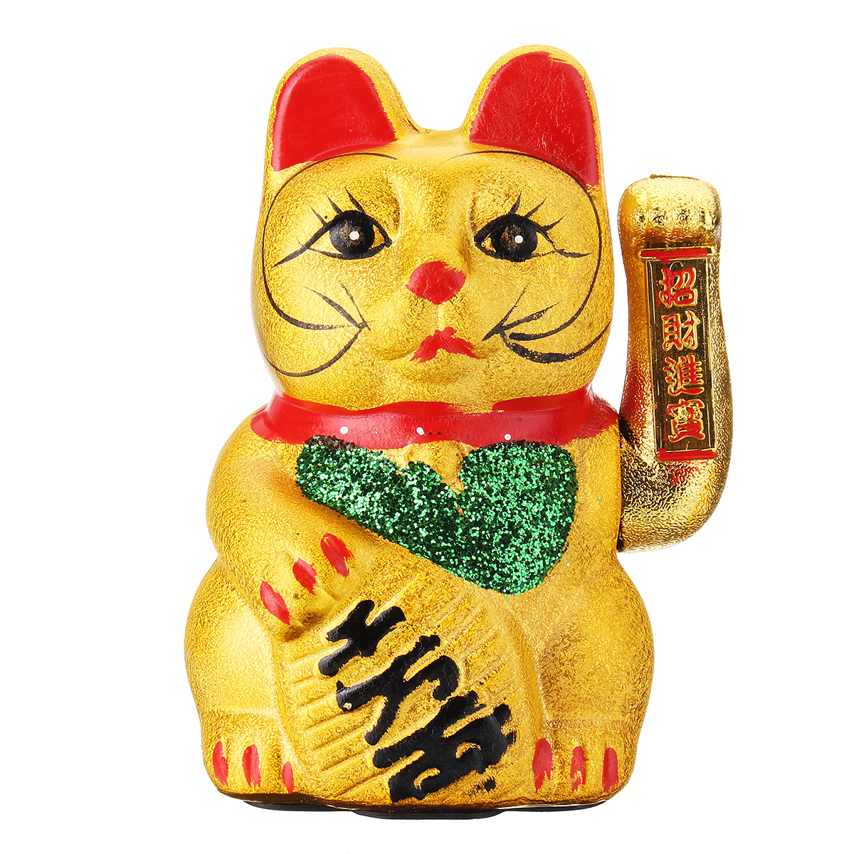 

Feng Shui Hand Waving Cat Gold Ceramics Maneki Neko Lucky Wealth Prosperity Decorations