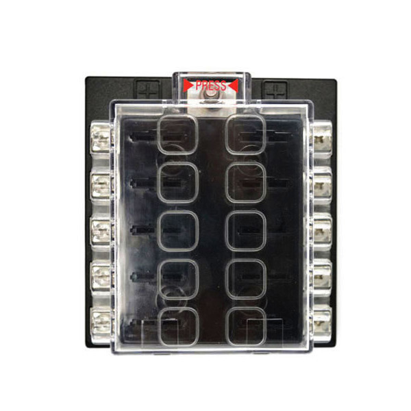 

JZ5501 Jiazhan Car 10 Way Air Condition Fuse Box 10 Road Circuit Protect Fuse Block Holder Cleaer