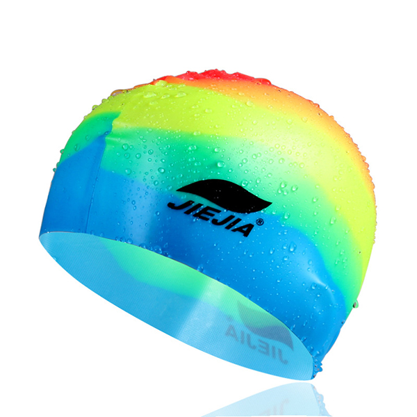 

Men Women Elastic Waterproof Silicone Swimming Cap Ears Protection Free Size Swim Hat