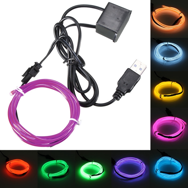 

3м одного цвета 5В USB гибкий неон провода EL свет танцевальная вечеринка декор свет