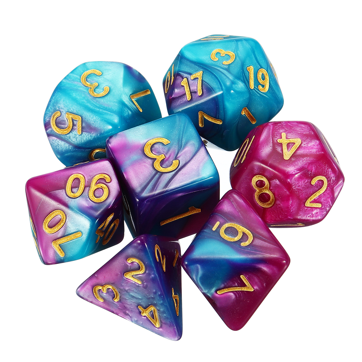 

7Pcs Polyhedral Dice Set Role Playing Dice Gadgets With Bag
