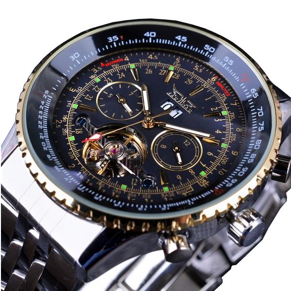 

JARAGAR F120506 Мода Автоматический Механический Часы из нержавеющей стали ремешок Мужчины наручные часы