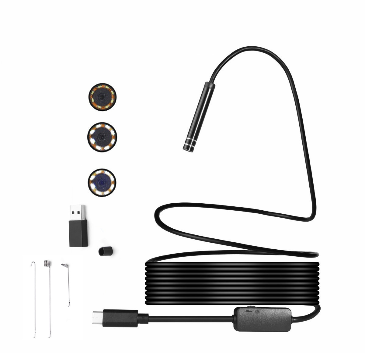 

7mm 6LED Waterproof Rigid Free Bending Type C Endoscope Borescopes Inspection Camera for Xiaomi Samsung PC