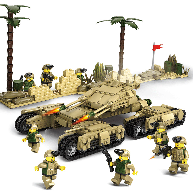 

Kazi Tank Team Building Block Наборы игрушек Обучающие игрушки для детей Fidget # 8404 1184 Push Pcs