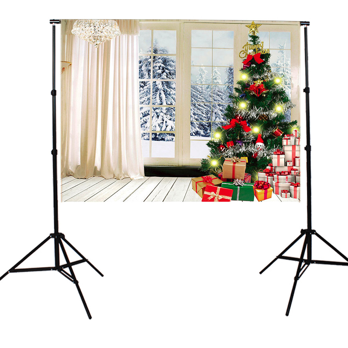 

7X5FT Indoor White Christmas Theme Studio Photography Background Photographic Backdrop