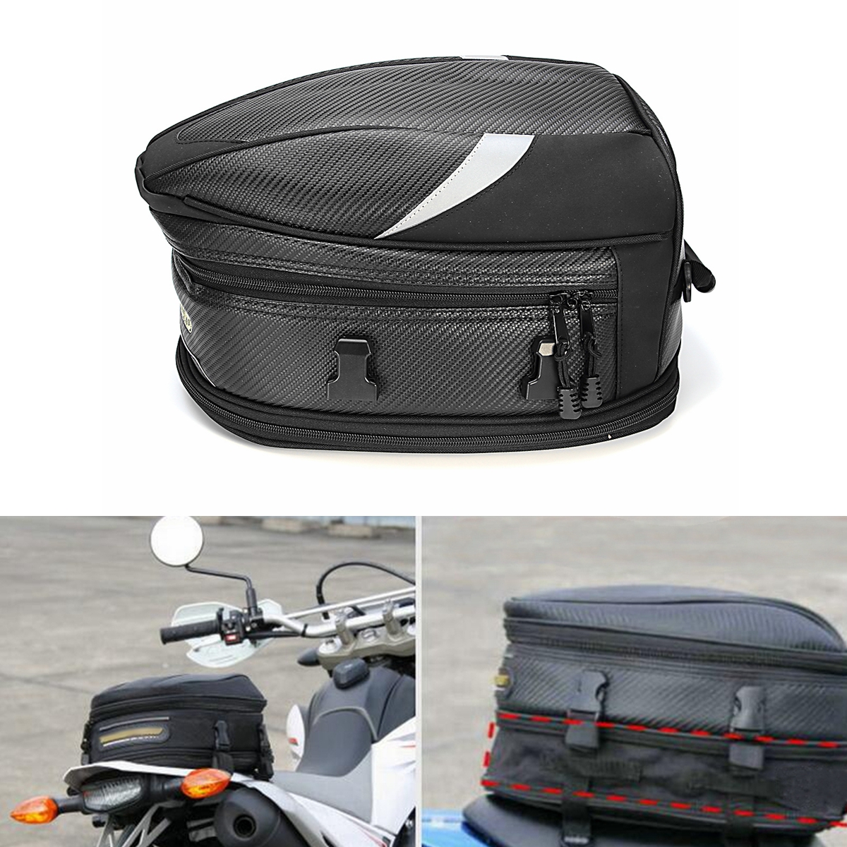 

10L мотоцикл Задний багажник Водонепроницаемы Задний сидение Carry Багаж Tail Сумка Saddlebag