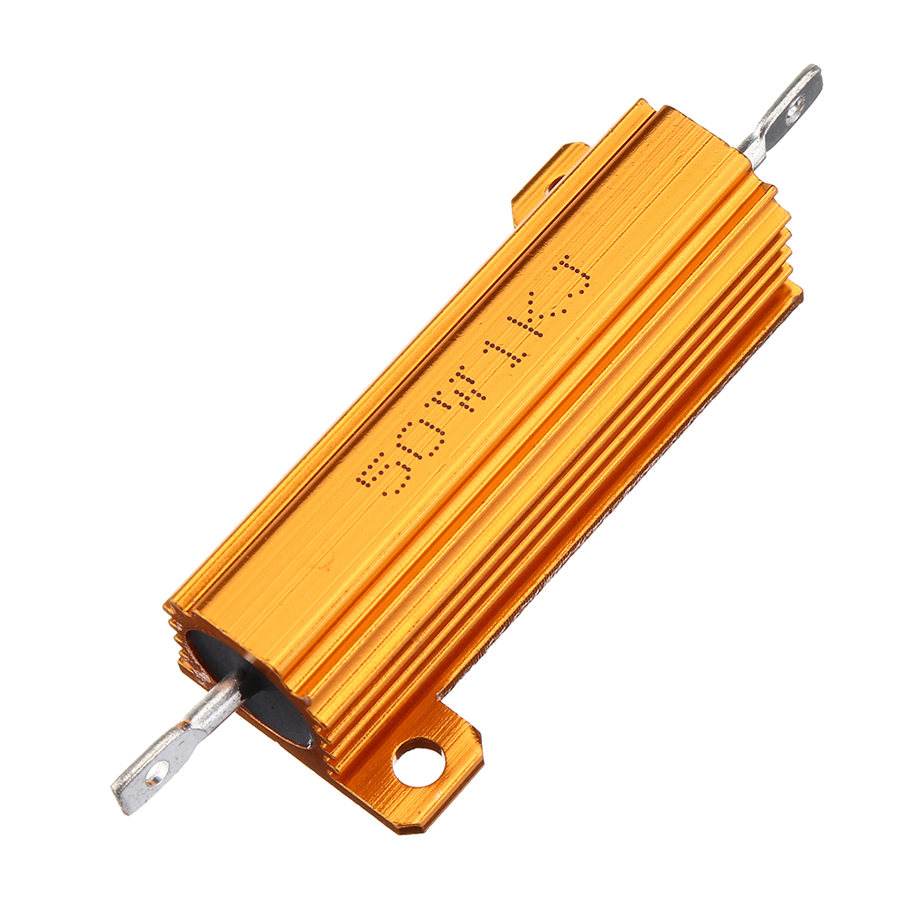 

RX24 50W 1KR 1KRJ Metal Aluminum Case High Power Resistor Golden Metal Shell Case Heatsink Resistance Resistor