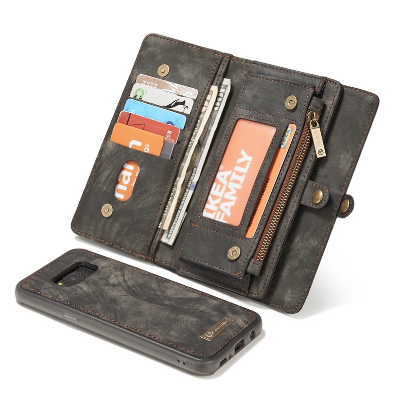 

CaseMe Винтаж Кожа PU Магнитный съемный молния кошелек Чехол для Samsung Galaxy S8