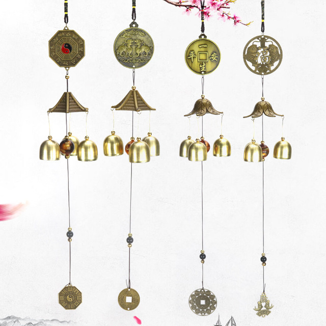 

Alloy Bronze Lucky Town House Feng Shui Wind Chime Bedroom Living Room Wind Chime Ornaments Birthday Gift Craft Gift