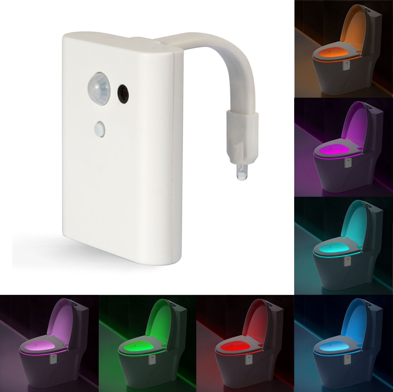 

8 цветов интеллигентный Closestool индукции чувство LED движение ночью свет активированный туалет ночью лампа