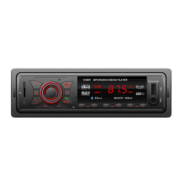 

YT-C1256BT Car MP3 Player Bletooth FM Radio Stereo BT USB MMC SD AUX Fixed Panel