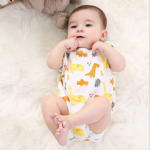 

Сезон New Baby Onesies Детские хлопковые пижамы с короткими рукавами Тонкий срез Haber Новорожденный ползунки