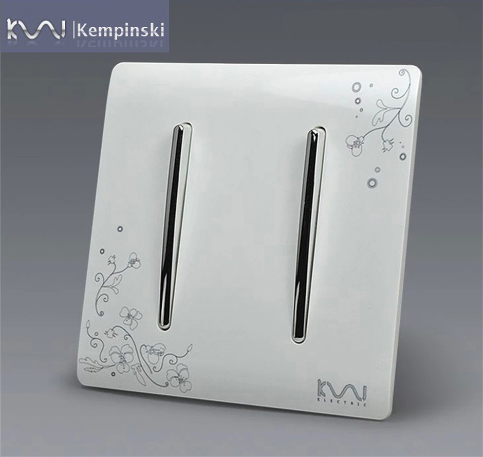 

Kempinski Wall Switch Panel 250V 10A - Two Switch Single Control