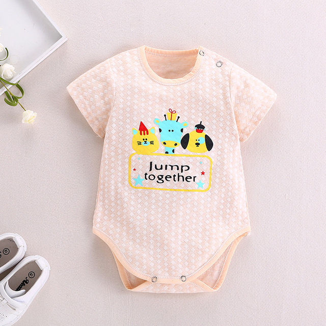 

Baby сиамская одежда тонкая пижама женский Baby с короткими рукавами треугольник ползунки ползунки мужской новорожденный Сумка пердеть одежд