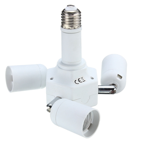 

3 in 1 Rotatable E27 Base LED Light Lamp Bulb Adapter Holder Socket Splitter