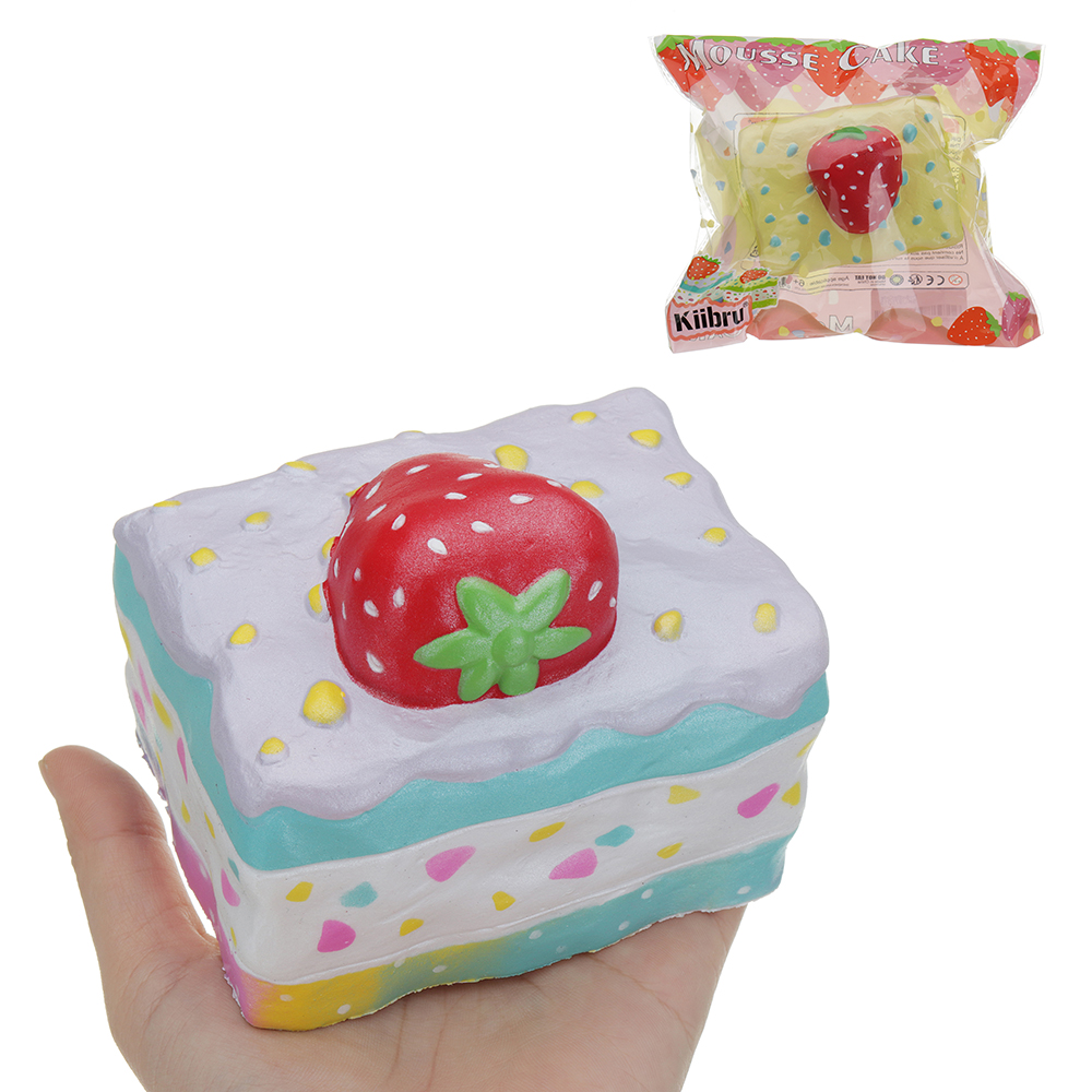 

Kiibru Strawberry Mousse Cake Squishy 10*8*8.5CM Licensed Slow Rising With Packaging Collection Gift