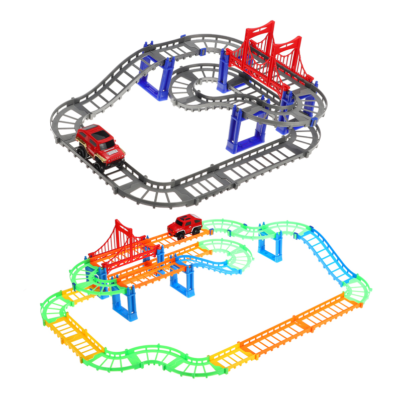 

88pcs/90pcs DIY Track Racing Car Children Toy Kit Electric Car Track Toys Children Gifts 63.5*31.5*14.5cm