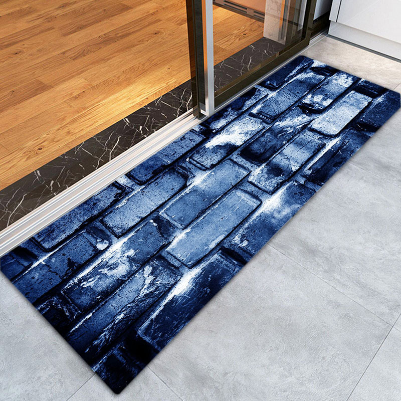 

Синяя кирпичная стена коврик 3D цифровая печать губка коврик коврик дверь ковер