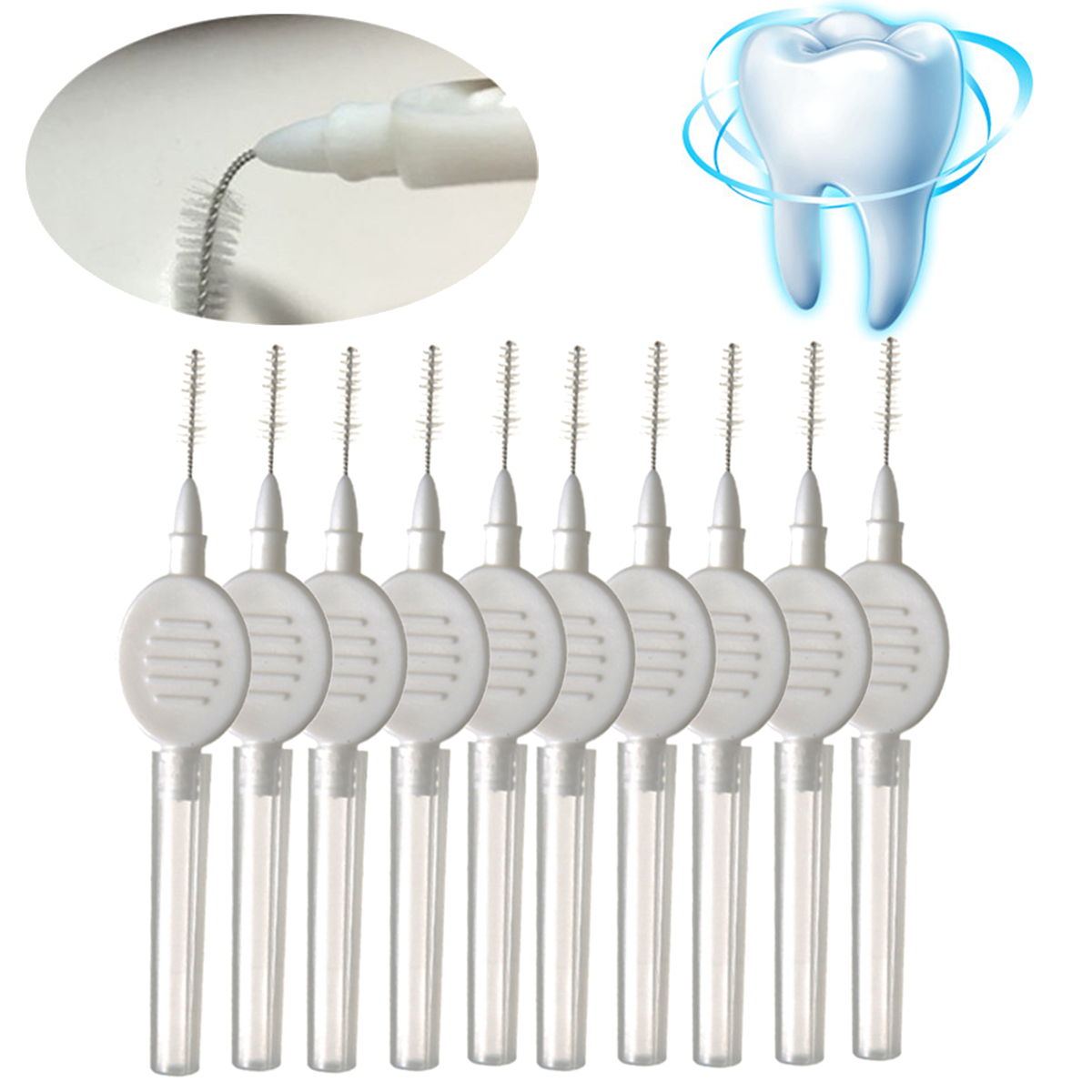 

Dupont Silk Bristle Rotating Interdental Between Teeth Floss Brush Head Replacement Dental Care