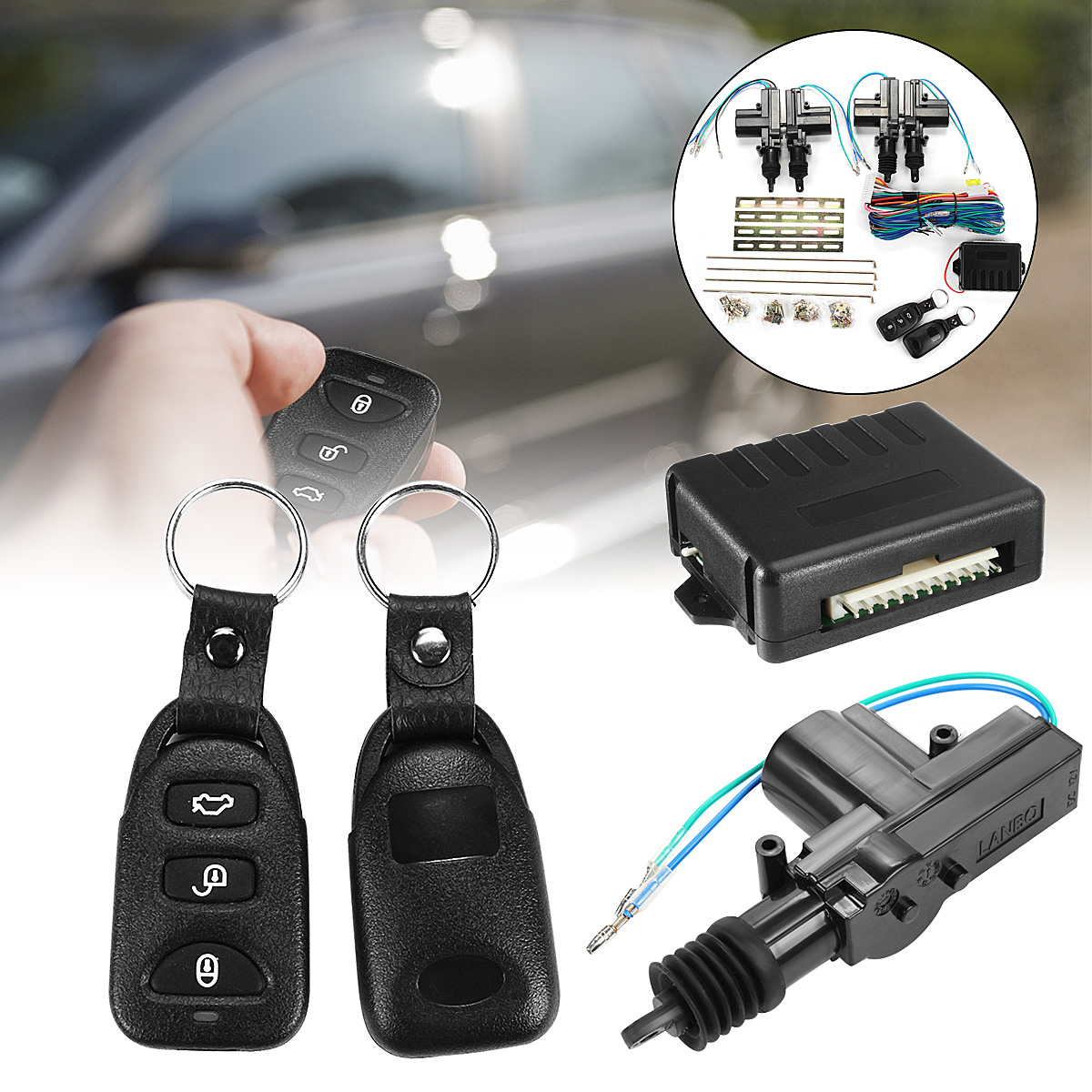 

Universal Auto Remote Car Central 4 Door Lock Unlock System Keyless Entry Kit
