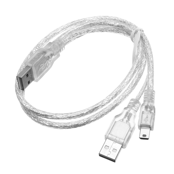 

Dual USB 2.0 мужчина к мини 5pin мужчине b кабеля питания данных для 2.5 HDD жесткий диск