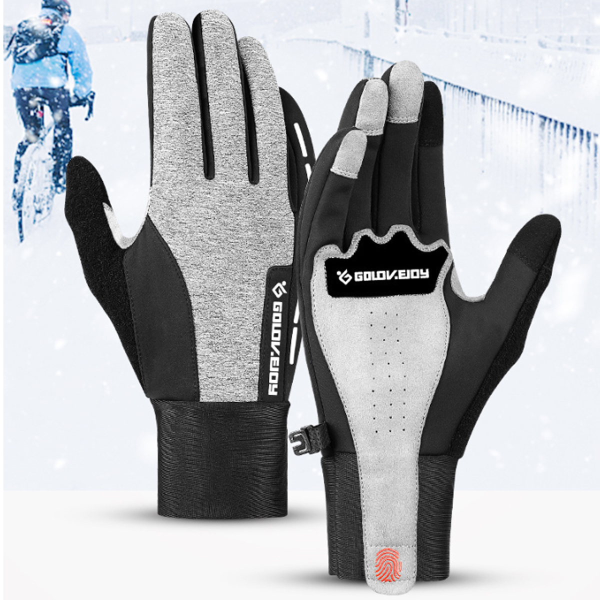 

DB31 Тактическая зимняя перчатка с противоскользящим покрытием Теплая ветрозащитная Водонепроницаемы Для спортивной езды на лыжах На откр