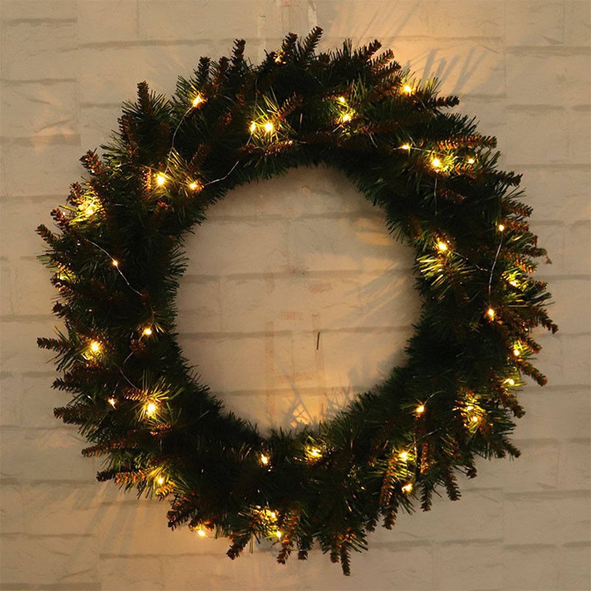 

LED Light Christmas Wreath Tree Door Wall Hanging Party Garland Decorations