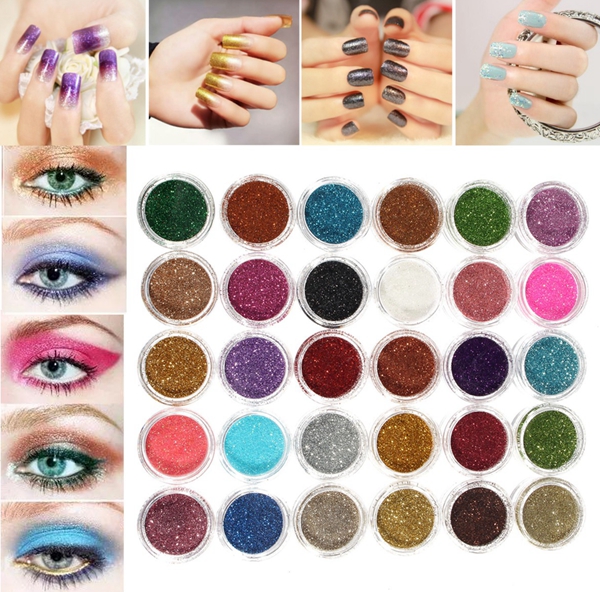 

30 цветов про макияж порошок блеск тени для век пигмент тени глаза косметический лак для искусства DIY