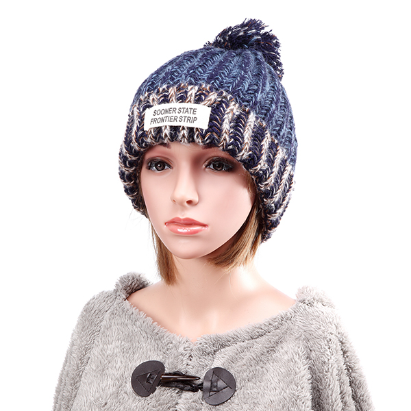 

Женщины плюшевые подкладка шерсть шар вязание микс цвета шлема зимы теплый лыжный плетеный крючком шапочку колпачок