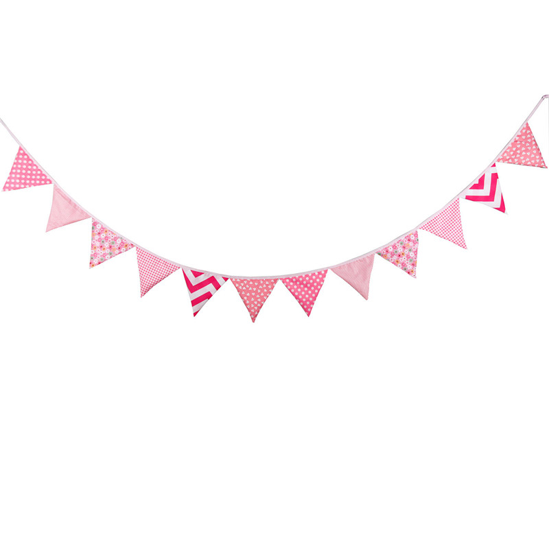 

Розовый Floral Paper Flags Хлопчатобумажная ткань Triangle Buntings для Photogray Shooing Prop Decor Backdrop