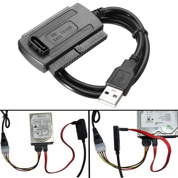 

USB 2.0 до SATA/IDE Кабель для жестких дисков и данных для адаптера конвертера мощности