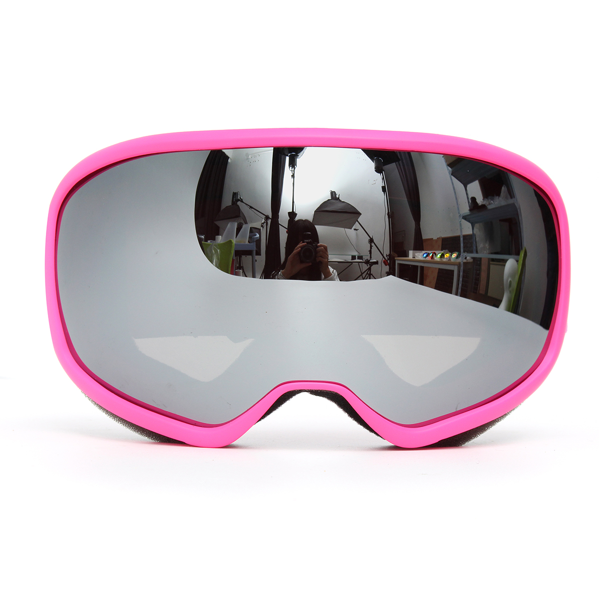 

Розовые лыжные очки Двойные линзы Анти-туман УФ-сноуборд Очки для мотоциклов