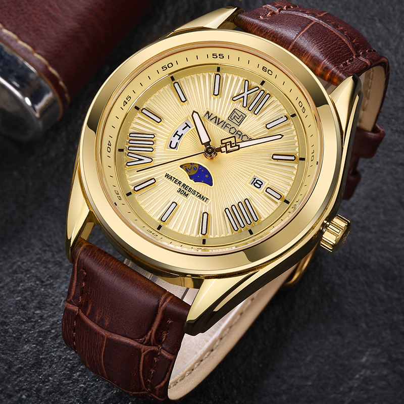 

NAVIFORCE 9108 Casual Style Мужские наручные часы Дисплей Часы и часы кварцевых часов