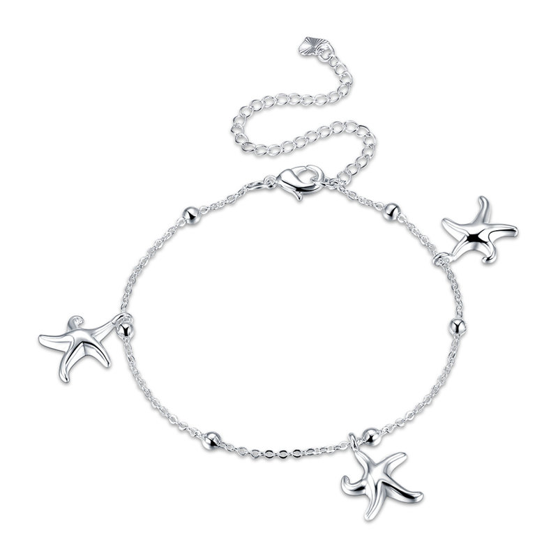 

Женское ювелирные изделия серебро покрытием Ножной браслет Starfish Кулон металлический браслет лодыжки